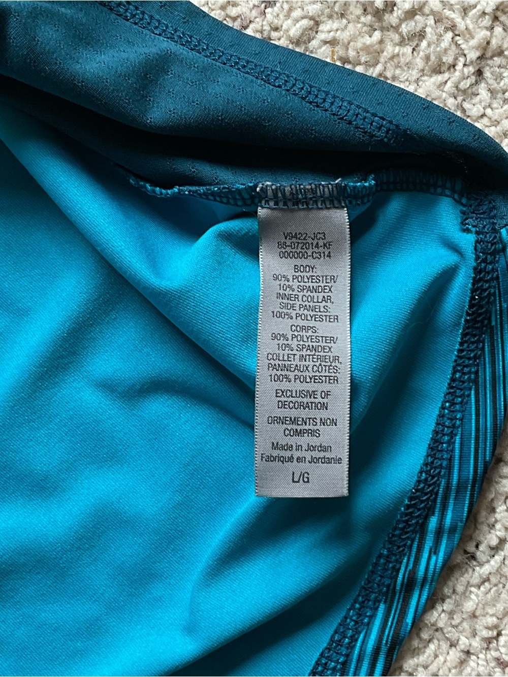 Champion Teal & Aqua Quarter-Zip Long Sleeve Sweatshirt women’s L - Picture 8 of 8